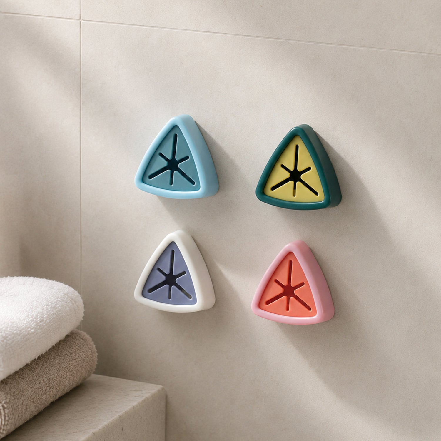 Push-grip self-adhesive towel holder set 5