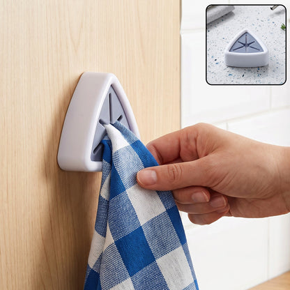 Push Grip Towel Holder Wall Mounted Kitchen Bathroom Cloth Hook (1 Pc)