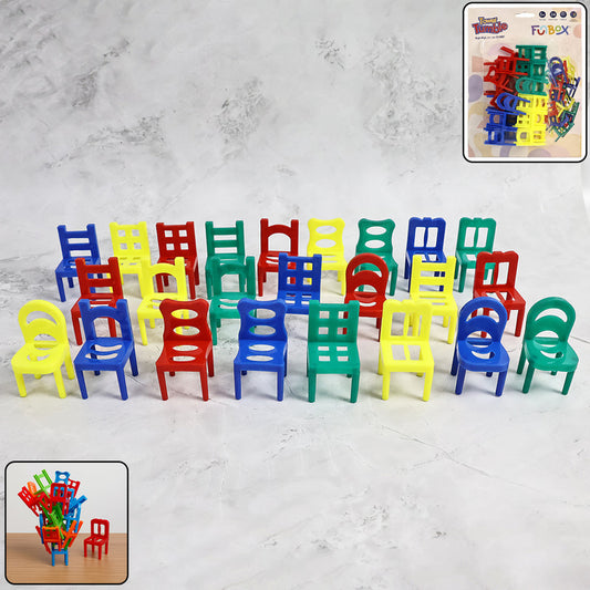 Colorful Mini Chair Stacking Game Fun Balance Puzzle Toy for Kids and Family