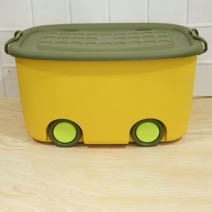 Rolling Storage Container Box with Wheels and Lid 25 Litre for Toys (1 Pc)