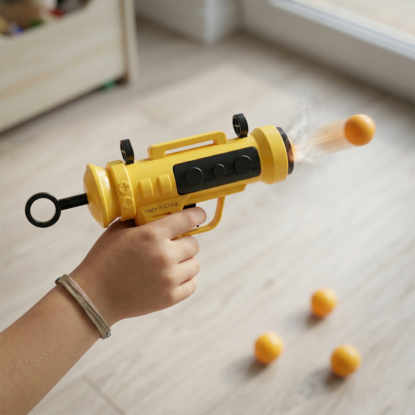 Close-up of Target Titan soft ball shooter toy gun