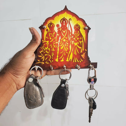 Ram Darbar Wooden Key Hanger for Home Entrance Wall Decor Key Holder Stand