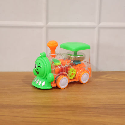 transparent toy train with sound