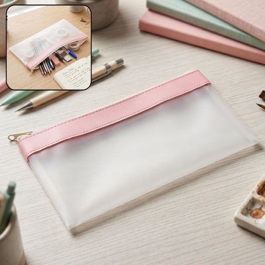 Transparent stationery zipper pouch bag