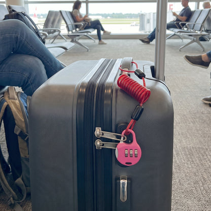 3 Digit Combination Helmet Cable Lock with Coiled Wire for Travel Safety (1 Pc)