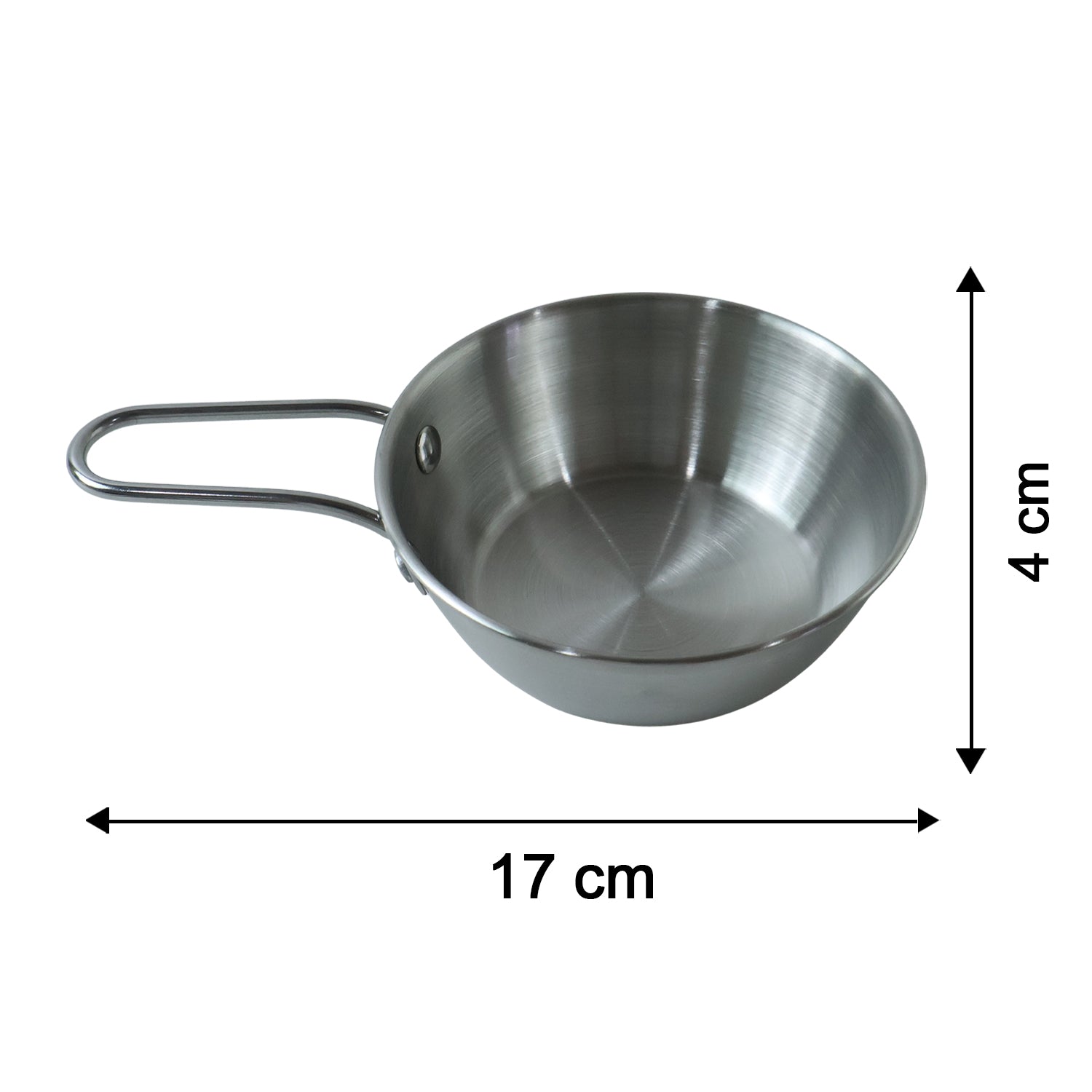 Stainless Steel Small Tadka Pan with Long Handle for Tempering 11 cm (1 Pc)