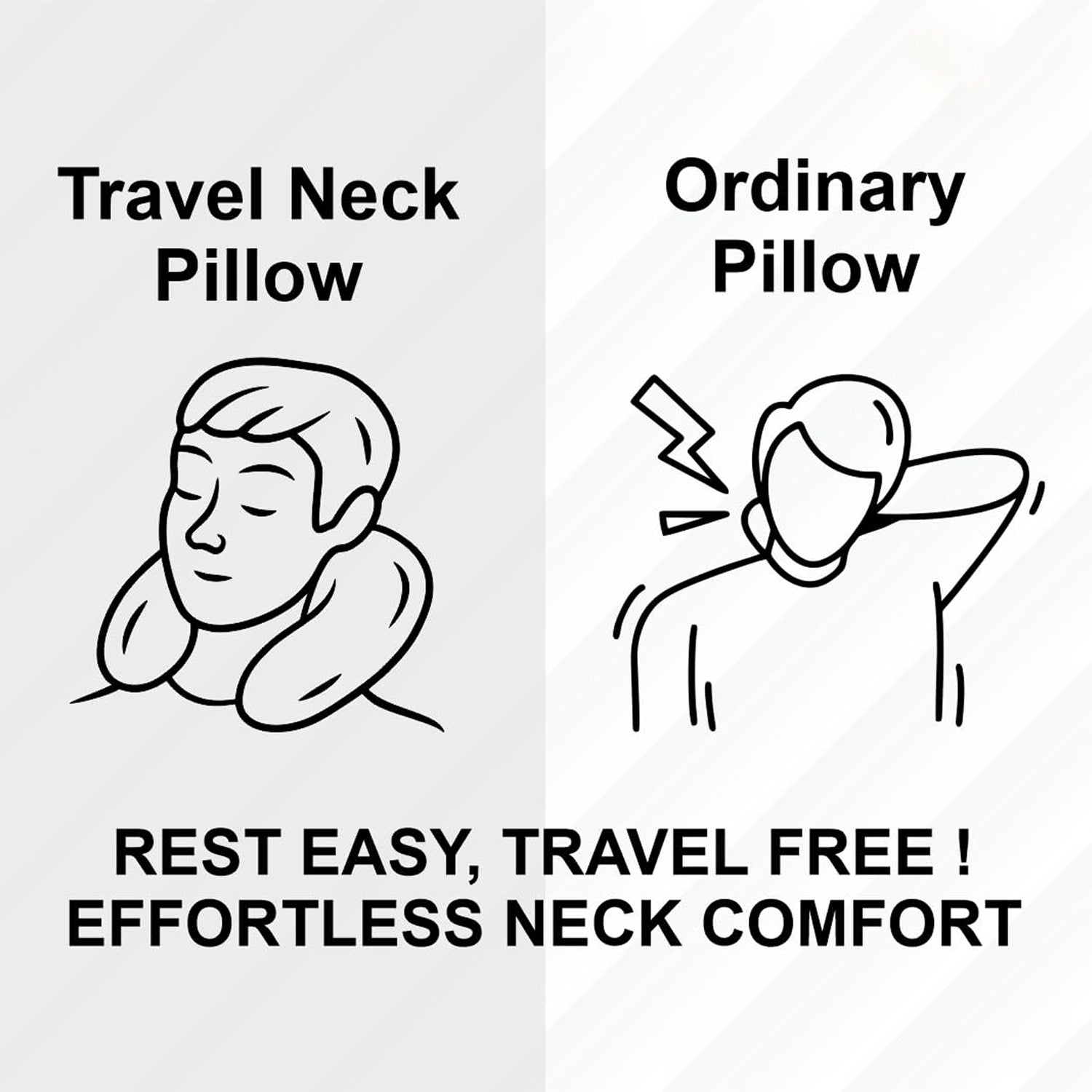 U-Shaped Travel Neck Pillow, Memory Foam Support Pillow with Adjustable Toggle (1 Pc)