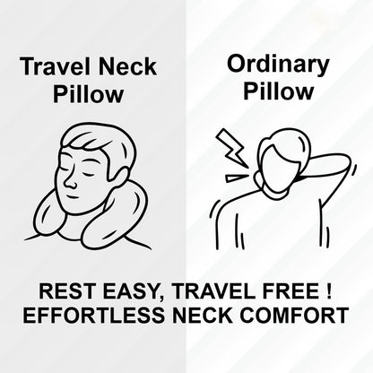 U-Shaped Travel Neck Pillow, Memory Foam Support Pillow with Adjustable Toggle (1 Pc)