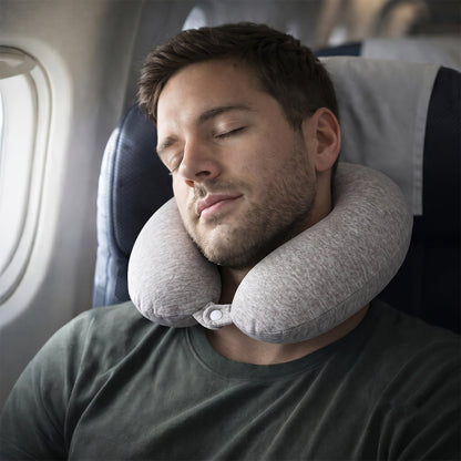 U Shaped Soft Travel Neck Pillow Grey Melange Head Neck Support (1 Pc)