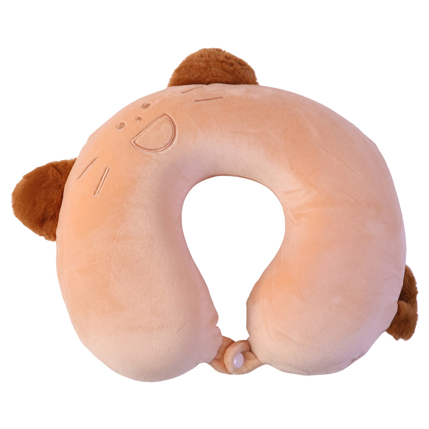 U-Shaped Travel Neck Pillow, Cute Cat Soft Plush Pillow with Ears (1 Pc)