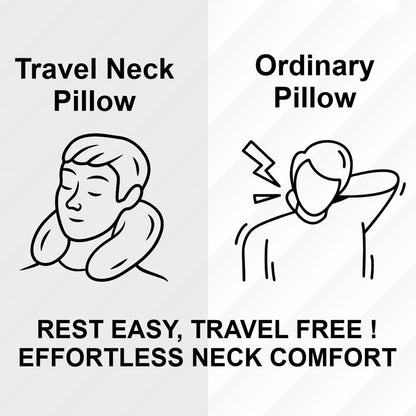 U-Shaped Travel Neck Pillow, Soft Comfortable Support Pillow with Snap Button (1 Pc)
