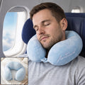 U Shaped Soft Travel Neck Pillow Blue Plush Head Neck Support Cushion (1 Pc)