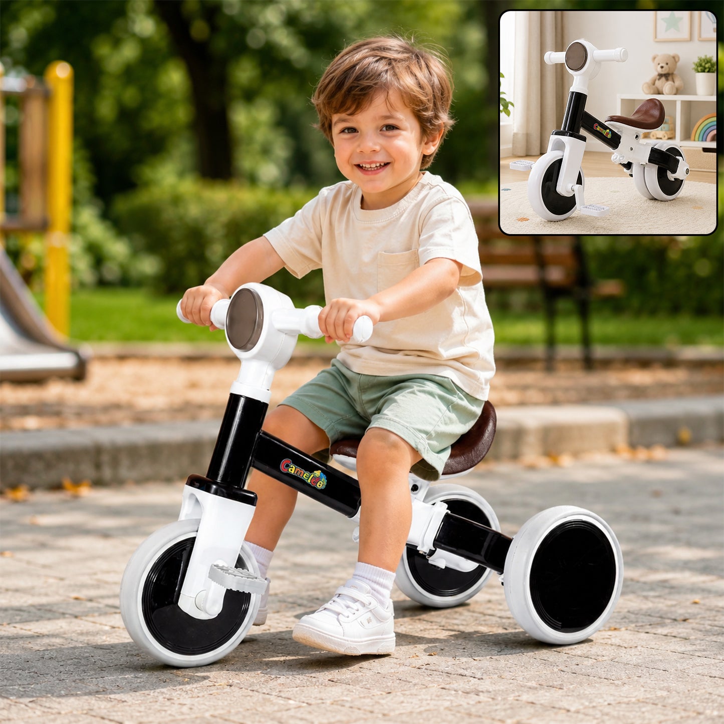 Kids Tricycle with Adjustable Seat Pedal Ride On Bicycle for Toddlers Boys & Girls