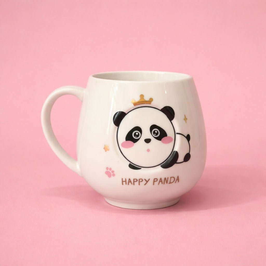 Cute Panda Ceramic Coffee Mug, Cartoon Printed Tea Cup