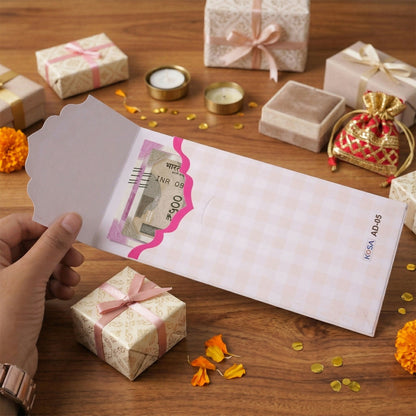 Elegant Wedding Money Envelope Gift Cover with Floral Design Pack of 10