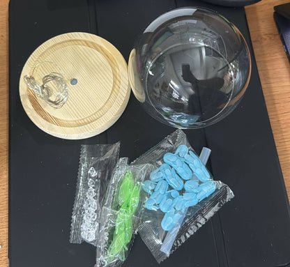 DIY Tulip Night Light Kit LED Glass Dome Decorative Table Lamp