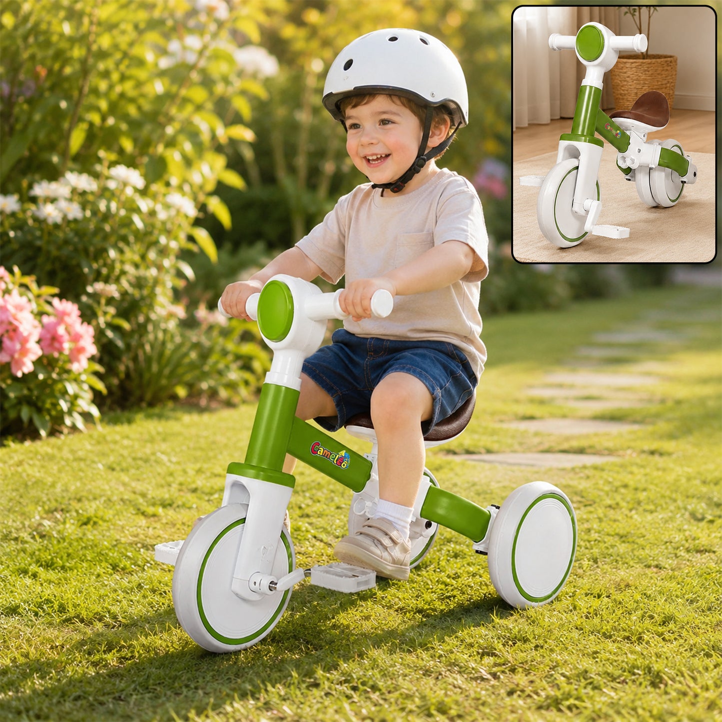 Kids Tricycle with Adjustable Seat Pedal Ride On Bicycle for Toddlers Boys & Girls