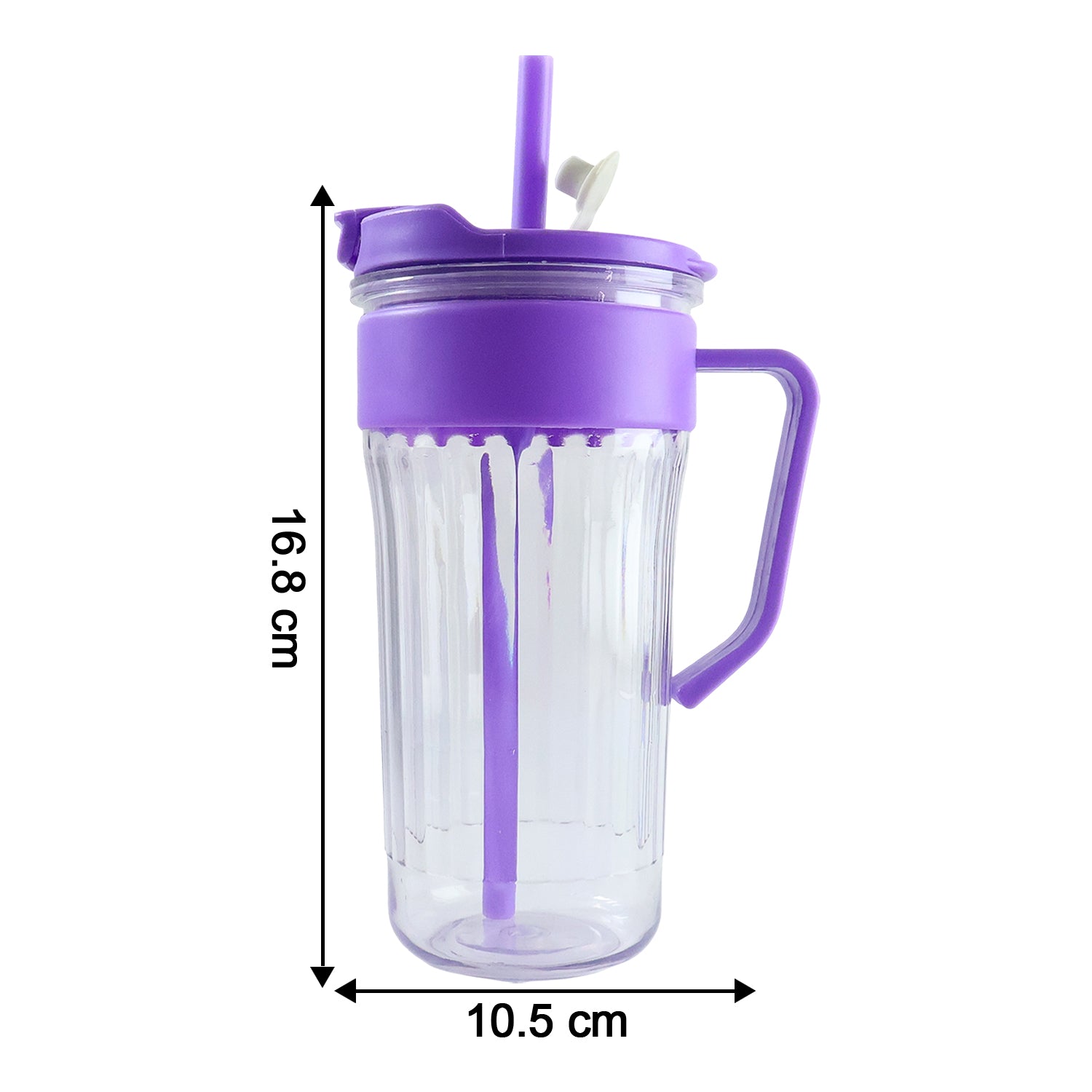 Kiddie Style Plastic Tumbler with Straw and Handle (500 ML Approx)