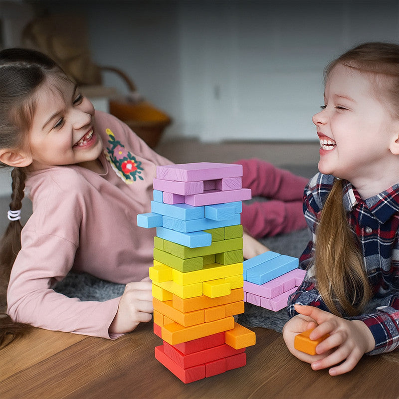 Aditi Colourful Tumbling Tower Game for Kids & Family – Skill-Building Balance Blocks Set