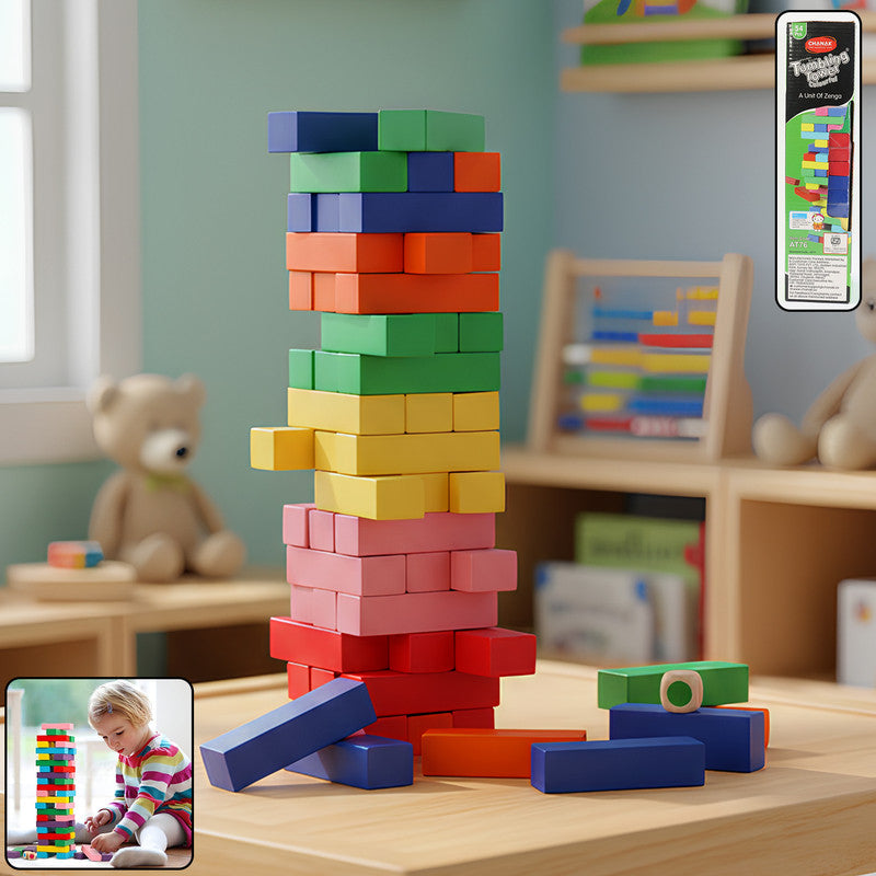 Aditi Colourful Tumbling Tower Game for Kids & Family – Skill-Building Balance Blocks Set