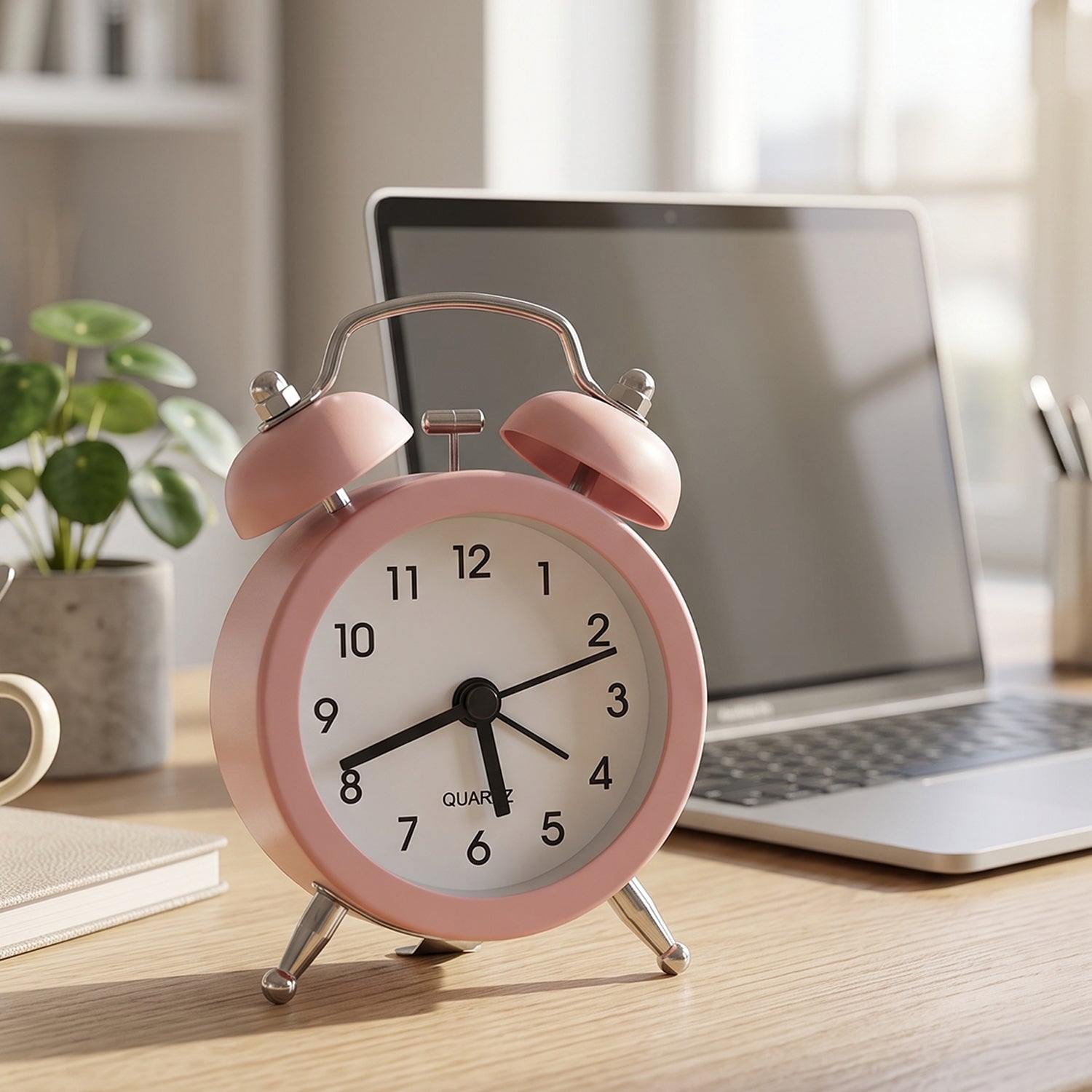 Mini Twin Bell Analog Alarm Clock Vintage Table Desk Loud Ringer (1 Pc)