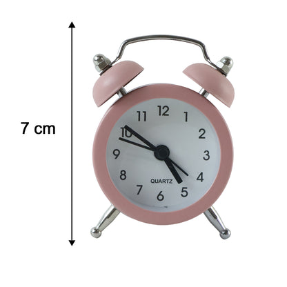 Mini Twin Bell Analog Alarm Clock Vintage Table Desk Loud Ringer (1 Pc)