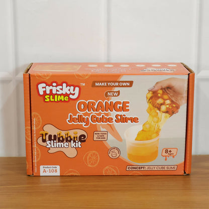 Orange Jelly Cube Slime Making Kit for Kids – DIY Tubbie Slime Kit with Activator