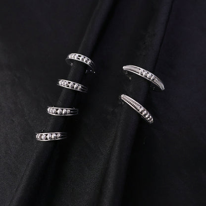 Elegant Sterling Silver Toi et Moi Inspired Beaded Ring Set