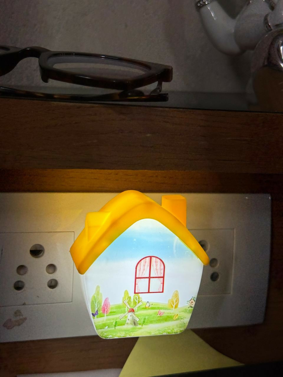Plug-In LED Night Lamp for Kids Room | Cute House Shape Night Light