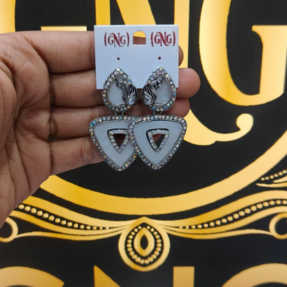 Elegant Oxidised Traingle Drop Jhumka Earrings