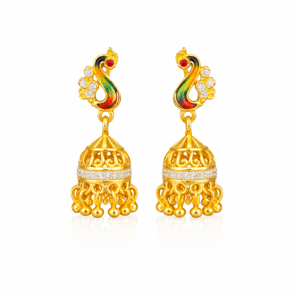 Antique Peacock Pattern Ethnic Earrings