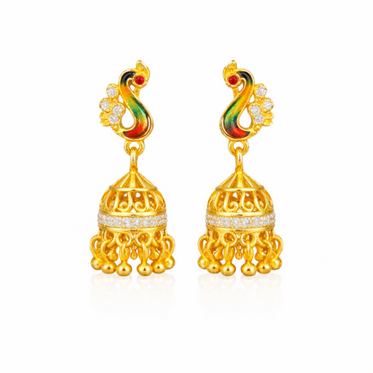 Antique Peacock Pattern Ethnic Earrings