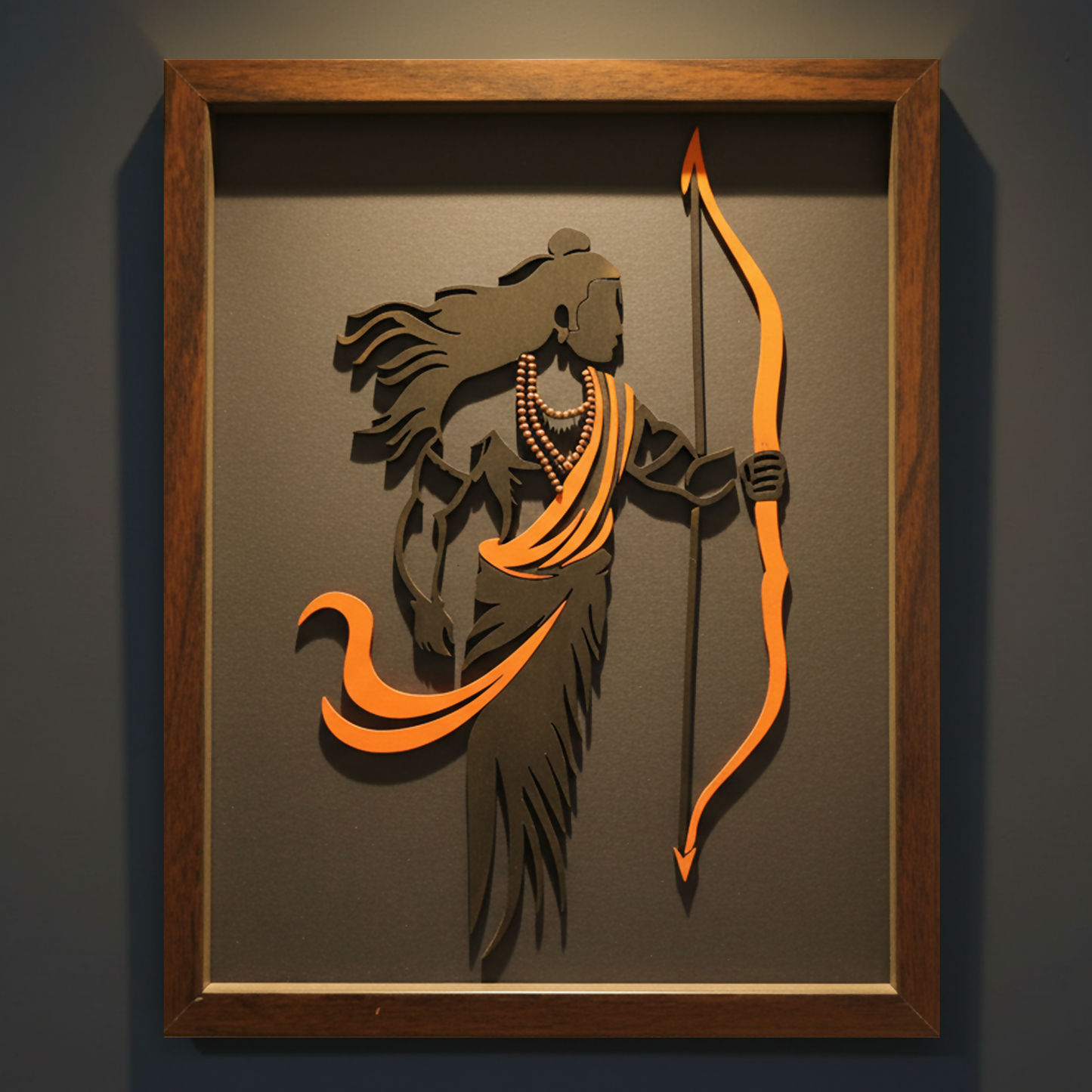 Handcrafted Multi-Layer Wooden Lord Ram Wall Art – 3D Laser Cut Shri Ram Divine Frame