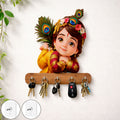 Baby Krishna Key Holder – 5 Hooks with Self Adhesive Design