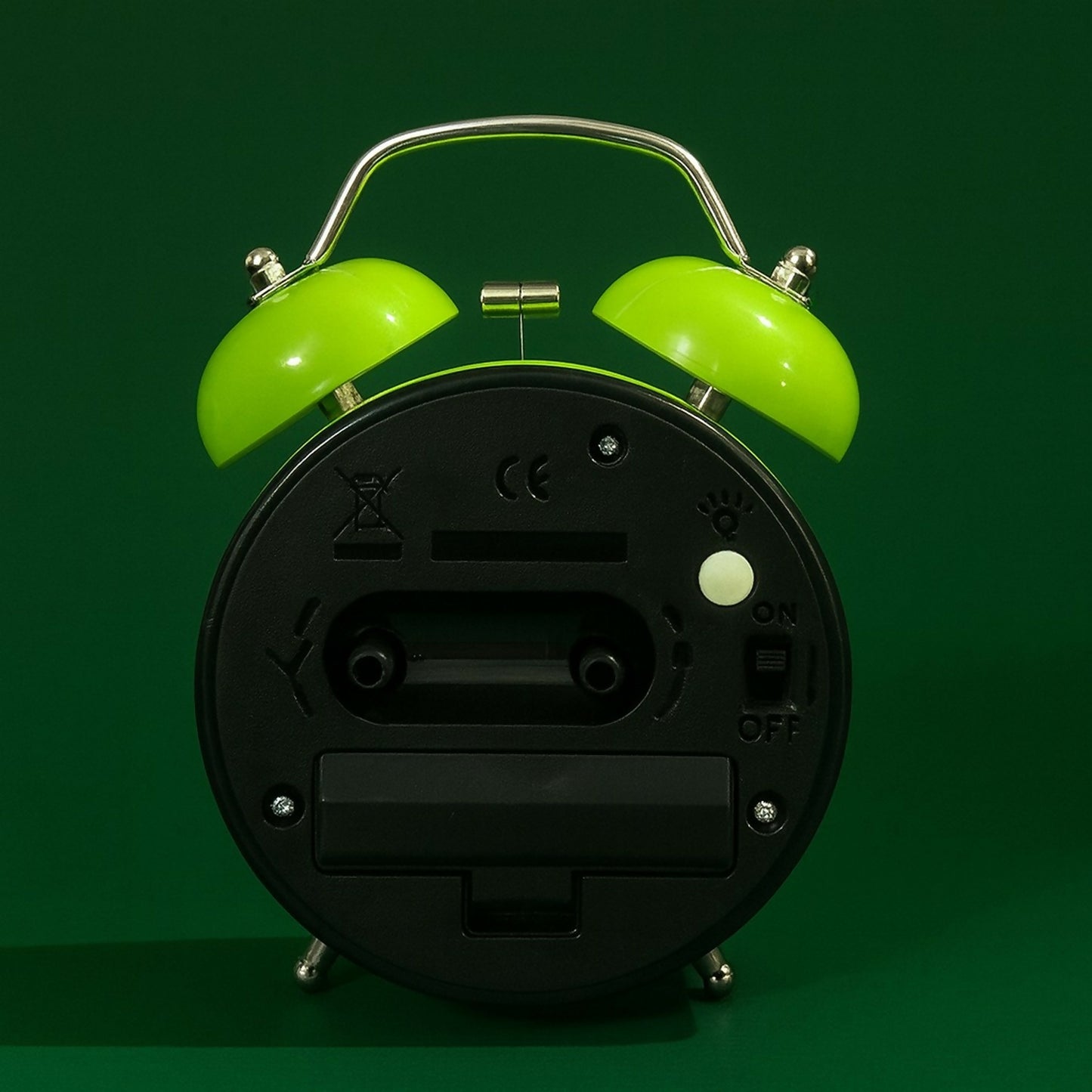 Vintage Twin Bell Analog Alarm Clock for Bedroom & Office – Green