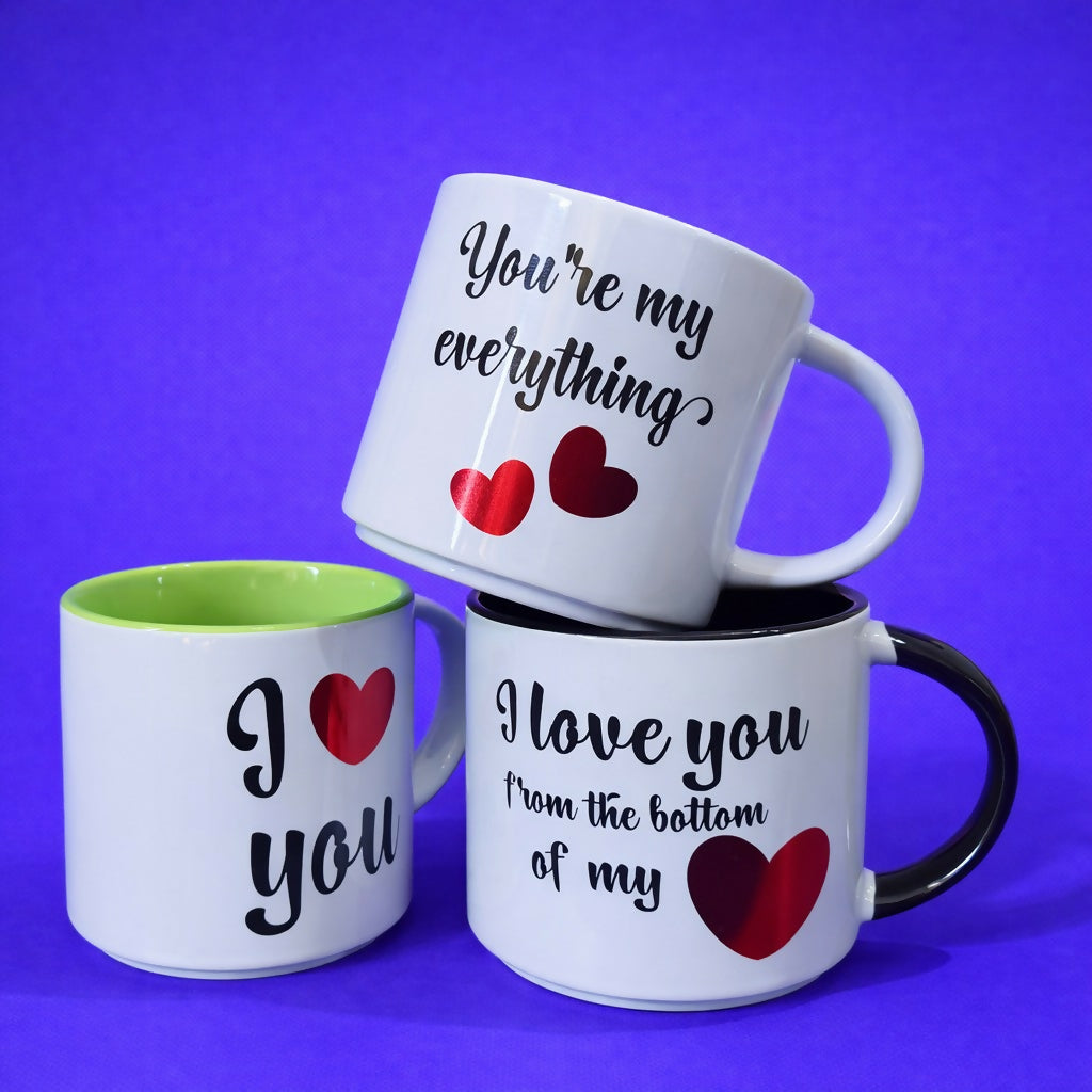 Printed Ceramic Coffee Mug Romantic Love Design Gift Cup