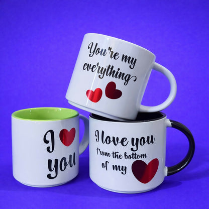 Printed Ceramic Coffee Mug Romantic Love Design Gift Cup
