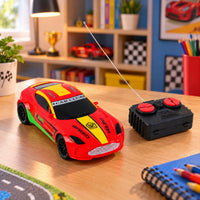 Remote Control Racing Car Toy with Light, Red Sports Car with Controller for Play