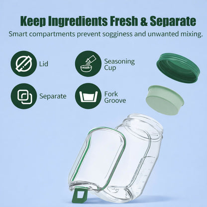 Leakproof Salad Container Jar with Dressing Cup for Office Lunch & Travel