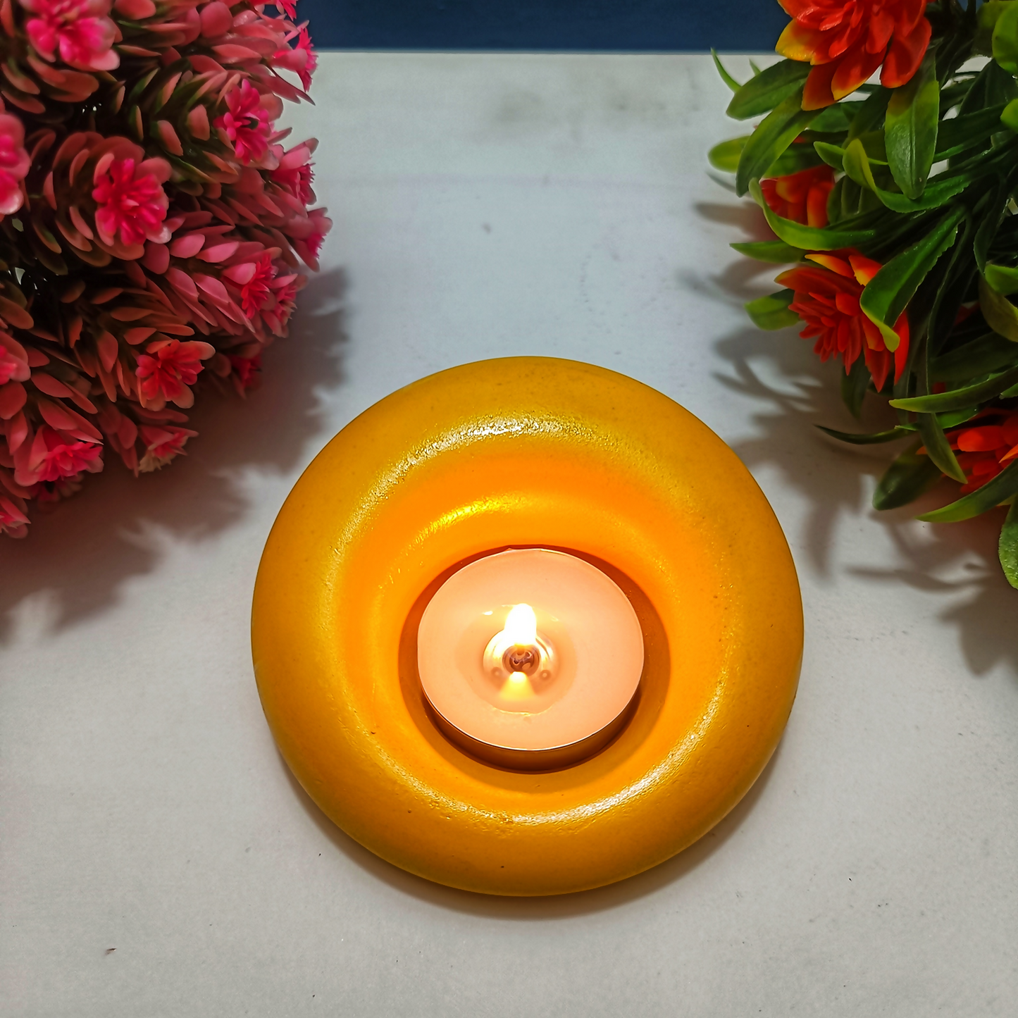 Gadi Diya yellow tealight candle Elegant Home Decor Handmade