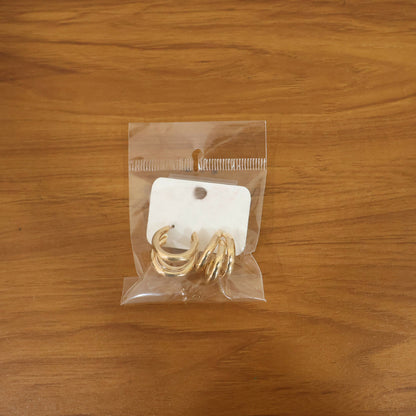 Gold Plated Multi Layer Hoop Earrings for Women & Girls – Stylish Chunky Hoop Fashion Earrings