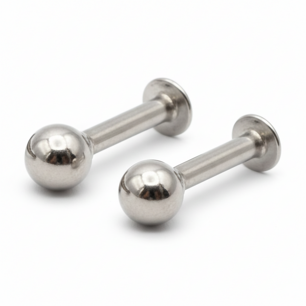 silver plated Stud Lip Piercing nosepin stud Laung Koka Nathni combo pack of 2