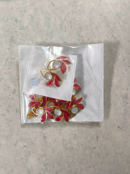 Gold-Toned American Diamond-Studded Teardrop Set