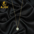 Gold Pendant Necklace – Elegant Floral Enamel Charm