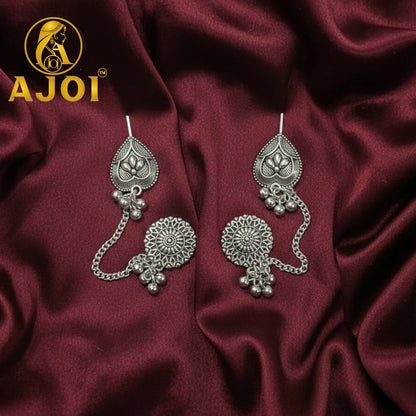 Royal Antique Silver Chain Earrings