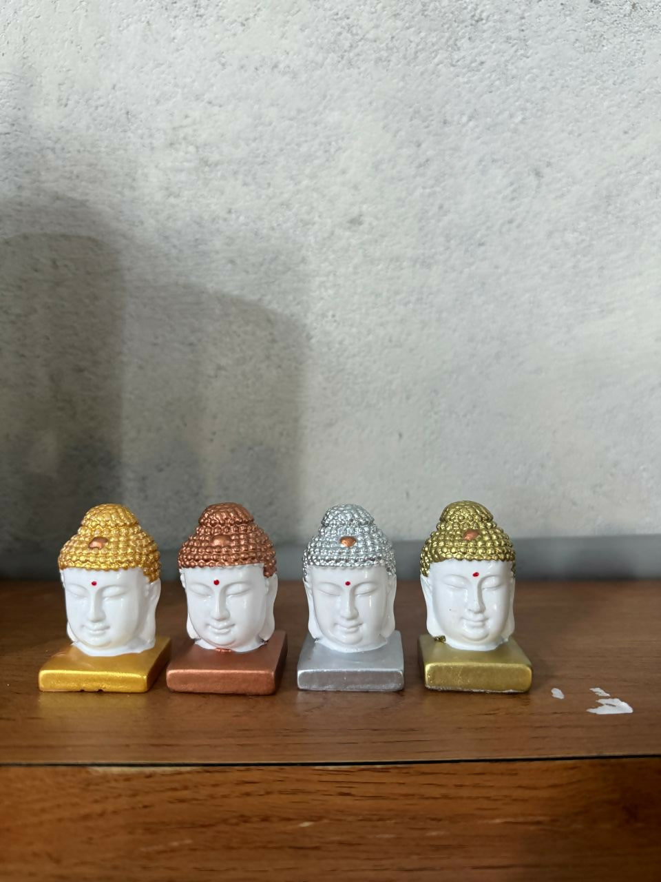 Set of 4 Buddha Head Showpiece for Home Decor