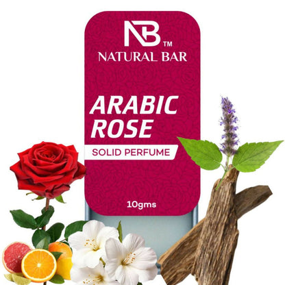 Natural Bar Arabic Rose Solid Perfume| Alcohol Free Cologne for Men & Women | Strong & Lasting Fragrance | Gifting Set for Him & Her