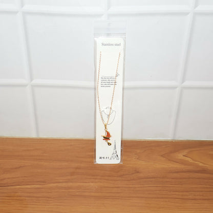Stylish Steamer Boat Design Pendant Necklace with Chain for Women