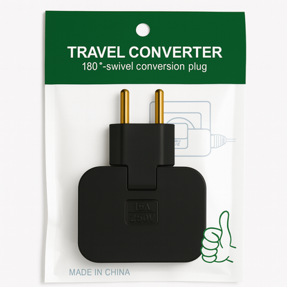 180° Swivel Travel Plug Adapter 15A 250V Universal Multi Plug Converter