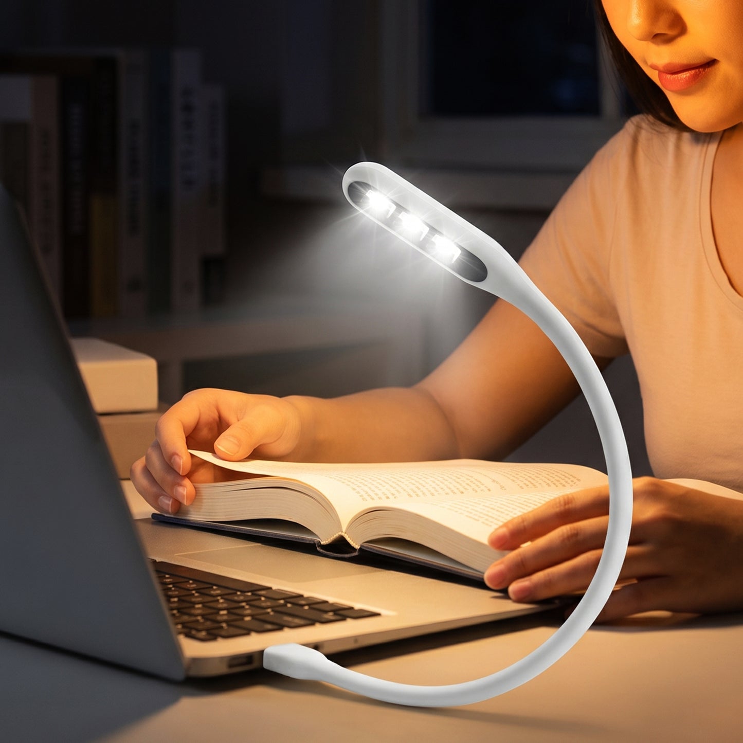 Mini Flexible USB LED Light Gooseneck Reading Lamp for Laptop (1 Pc)